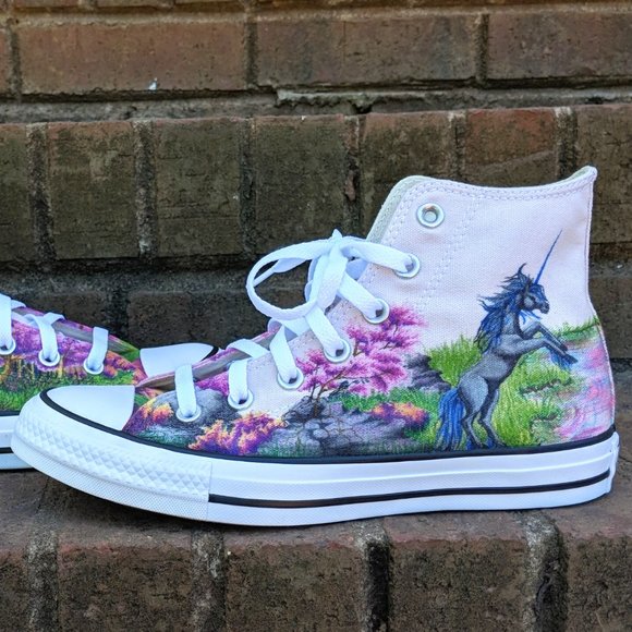 Converse Shoes - Unicorn Original Custom Art Converse Sneakers W8